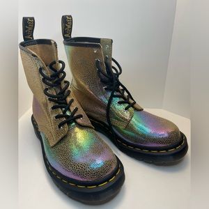 Dr. martens 1460 Rainbow Leather boots combat boots shoes women’s 7 golden